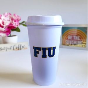 🤍 Starbucks 🥤FIU Campus Collection 16oz Reusable Hot Cups ☆》NWOT《☆